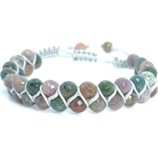 Taş Rüyası Hint Akik Çift Sıra Örme Bileklik