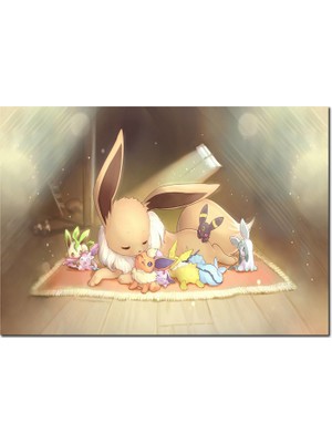 Cakatablo Ahşap Tablo  Pokemon Ailesi Rockruff Görseli