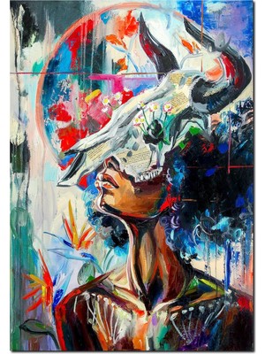 Cakatablo Ahşap Tablo Horoskop Boğa Burcu Kadın Fiğürü Görseli