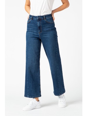 Vigoss Jeans Kesikli Yandan Ügen Detaylı Kadın Denım Pantolon 23866-70453
