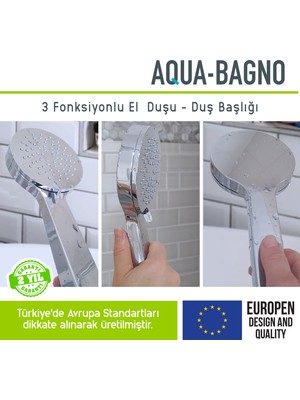 Aqua Bagno Smile El Duşu - Duş Başlığı  3 Fonksiyonlu