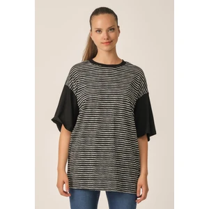 Alexander Gardi Çizgili Oversize T-Shirt (UN-70417)