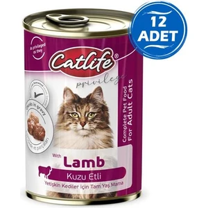 Kuzu Etli Yetişkin Kedi Konservesi 400GR 12 Adet