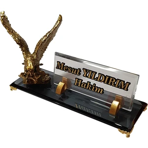 M537 İsme Özel Kartal Masaüstü İsimlik Gold