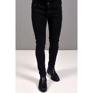 Erkek Süper Skınny Fit Likralı Siyah Kot Pantolon K-0077 - Siyah