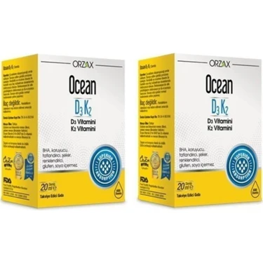 Orzax Ocean D3K2 Vitamin Damla 20 ml (2