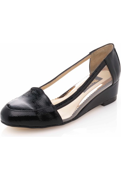 İriadam 17309 Siyah Transparan Büyük Numara Gündelik Kadın Ayakkabısı