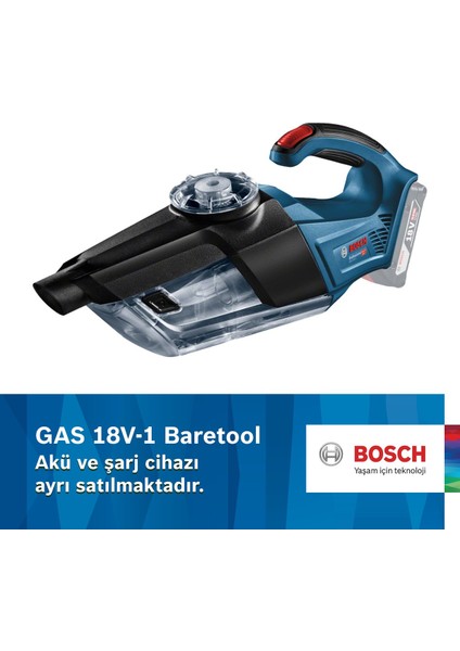 GAS 18V-1 Professional Akülü El Süpürgesi (Akü ve Şarj Cihazı Dahil Değildir) - 06019C6200