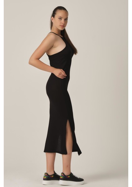 Yırtmaçlı Fitilli Elbise (B21-46800) modelleri