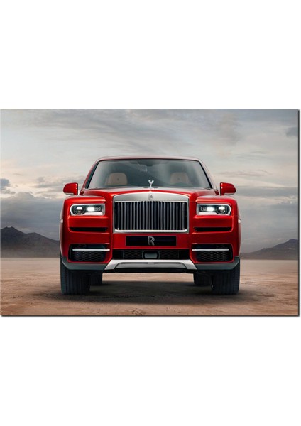Cakatablo Ahşap Tablo Rollsroyce Cullinan Kırmızı Cephe Görseli
