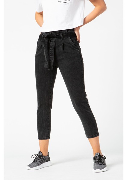 Beli Büzgülü Kadın Denim Pantolon 23769-70393 fiyatları