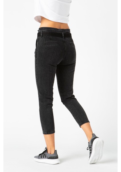 Beli Büzgülü Kadın Denim Pantolon 23769-70393 fırsatları