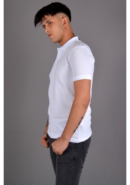 Erkek Polo Yaka T-Shirt K-0145 - Beyaz