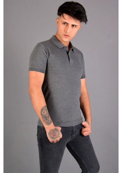Erkek Polo Yaka T-Shirt K-0145 - Gri