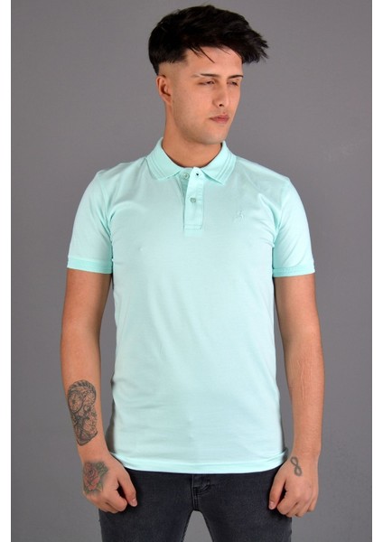 Erkek Polo Yaka T-Shirt K-0145 - Su Yeşili