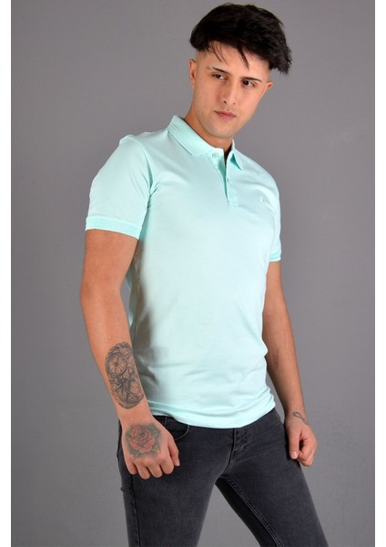 Erkek Polo Yaka T-Shirt K-0145 - Su Yeşili fiyatları