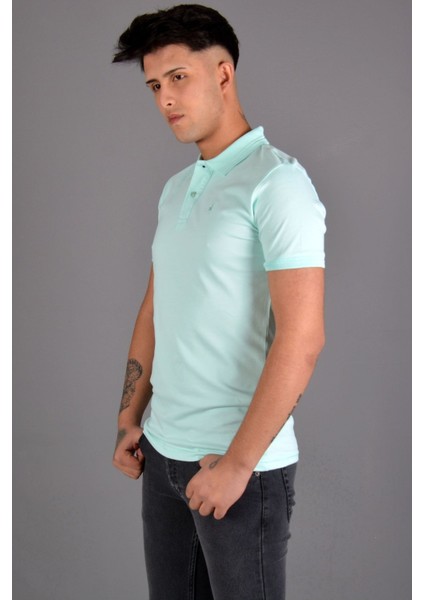 Erkek Polo Yaka T-Shirt K-0145 - Su Yeşili modelleri