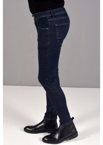 Erkek Likralı Slımfit Kot Pantolon K-0104 - Lacivert