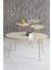 Zigon Sehpa ve Orta Sehpa Elips Set Gold Tel Krem 1