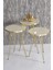 Zigon Sehpa ve Orta Sehpa Elips Set Gold Tel Krem 3
