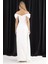 Ekru Drape Detaylı Saten Kumaş Abiye 9704858.147 2