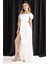 Ekru Drape Detaylı Saten Kumaş Abiye 9704858.147 3