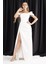 Ekru Drape Detaylı Saten Kumaş Abiye 9704858.147 4