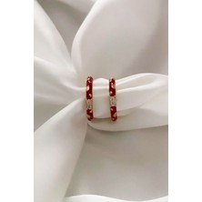 IM Design Mineli Taşlı Halka Küpe