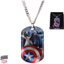 Body Vibe Marvel Captain America Künye Pendant 22 Inch Chain