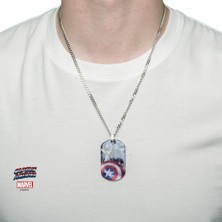 Body Vibe Marvel Captain America Künye Pendant 22 Inch Chain