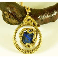 Mba Handmade Jewelry Lapis Lazuli Kristali El Yapımı Otantik Pirinç Kolye