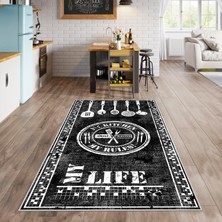 Confidence Home Dijital Baskı Yıkanabilir Kaymaz  Taban Mutfak Halısı