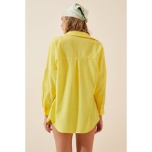Giyim Dünyası Kadın Oversize Gömlek Sarı