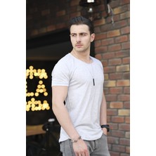 Oksit Crash Açık Yaka Slim Fit Tshirt