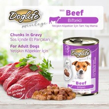 Doglife Biftekli Yetişkin Köpek Konserve Maması 400 Gram 12LI