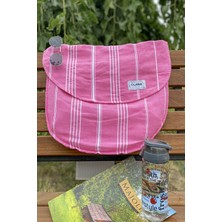 Class Pembe Pamuklu Çantalı Peştamal 100X175