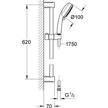 Grohe Tempesta Cosmopolitan 100 Sürgülü Duş Seti 3 Akışlı 27579002