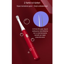 Dr.Bei Sonik GY1 Elektrikli Diş Fırçası Kırmızı & 2 Adet Clean Yedek Başlık