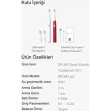 Dr.Bei Sonik GY1 Elektrikli Diş Fırçası Kırmızı & 2 Adet Clean Yedek Başlık