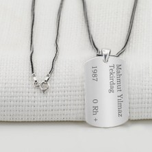 Takıhan Isim Yazılabilir Asker Künyesi Erkek Gümüş Kolye