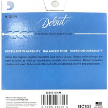 D'Addario DADDARIO KEMAN TEL SET, 4/4 , MEDIUM TENSION