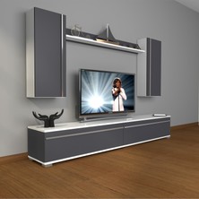 Decoraktiv Eko 5d Mdf Std Tv Ünitesi Tv Sehpası Beyaz Antrasit