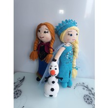 Oyuncak Park Karlar Ülkesi Anna Elsa Olaf Takımı Amigurumi Organik Oyuncak