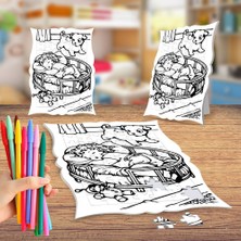 Asilmeydan Uyuyan Küçük Kız Boyama Puzzle Tablo Çocuk Eğitici Yapboz