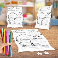 Asilmeydan Çöldeki Deve Boyama Puzzle Tablo Çocuk Eğitici Yapboz