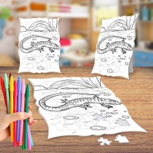Asilmeydan Doğa - Kertenkele Boyama Puzzle Tablo Çocuk Eğitici Yapboz
