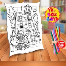 Asilmeydan Çatıdaki Sevecen Fil Eğitici Boyama Puzzle Tablo ÇOCUK-275