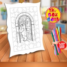Asilmeydan Sevimli Kutup Ayısı Eğitici Boyama Puzzle Tablo ÇOCUK-063