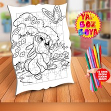 Asilmeydan Kelebek ve Tatlı Tavşan Eğitici Boyama Puzzle Tablo ÇOCUK-576