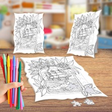 Asilmeydan Şişedeki Deniz Boyama Puzzle Tablo Çocuk Eğitici Yapboz